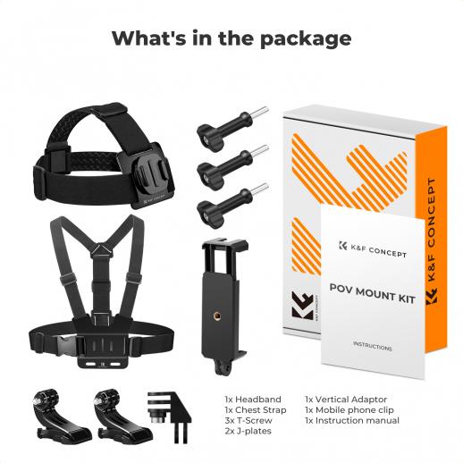 K&F Concept Head Strap & Chest Mount Set for GoPro Hero 13 12 11 10 9 8 7 6 5 4 Session DJI Osmo Action Cameras, Quick Release Adjustable Action Camera Accessories Kit K&F Concept Head Strap & Chest Mount Set for GoPro Hero 13 12 11 10 9 8 7 6 5 4 Session DJI Osmo Action Cameras, Quick Release Adjustable Action Camera Accessories Kit